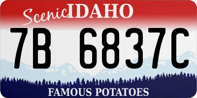 ID license plate 7B6837C