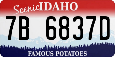 ID license plate 7B6837D