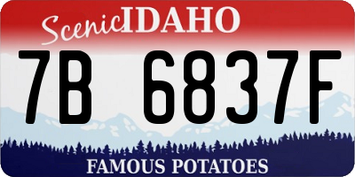 ID license plate 7B6837F