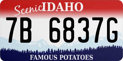 ID license plate 7B6837G