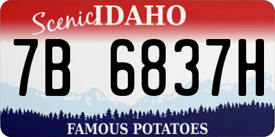 ID license plate 7B6837H