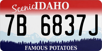 ID license plate 7B6837J