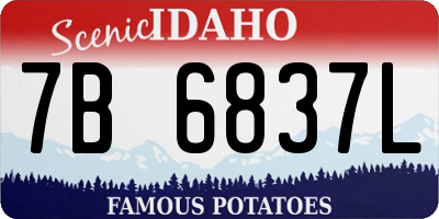 ID license plate 7B6837L