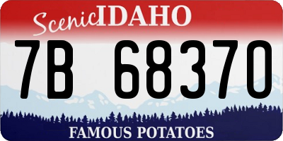 ID license plate 7B6837O
