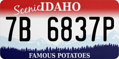 ID license plate 7B6837P