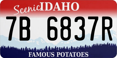 ID license plate 7B6837R