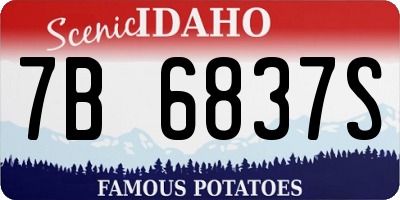 ID license plate 7B6837S