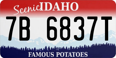 ID license plate 7B6837T