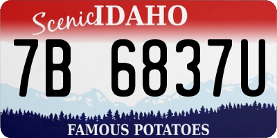 ID license plate 7B6837U