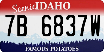 ID license plate 7B6837W