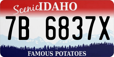 ID license plate 7B6837X