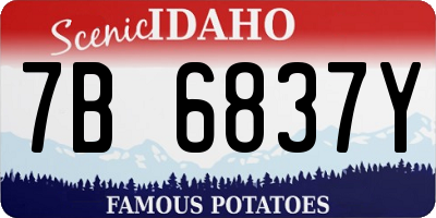 ID license plate 7B6837Y