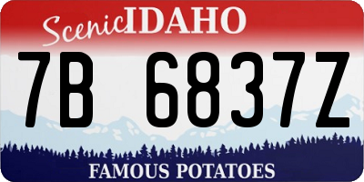 ID license plate 7B6837Z