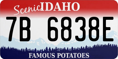 ID license plate 7B6838E