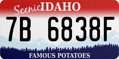 ID license plate 7B6838F
