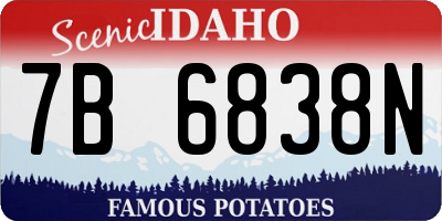 ID license plate 7B6838N
