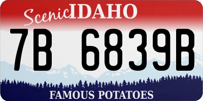 ID license plate 7B6839B