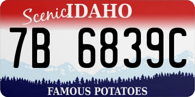 ID license plate 7B6839C