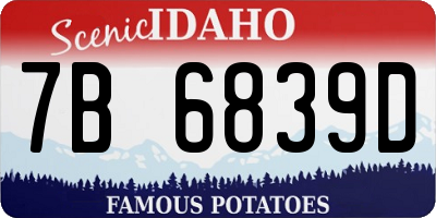 ID license plate 7B6839D