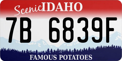 ID license plate 7B6839F