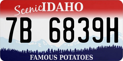 ID license plate 7B6839H