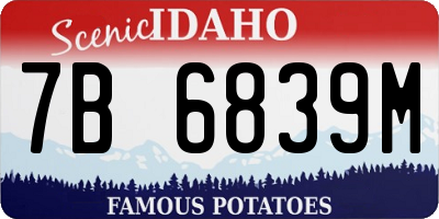 ID license plate 7B6839M