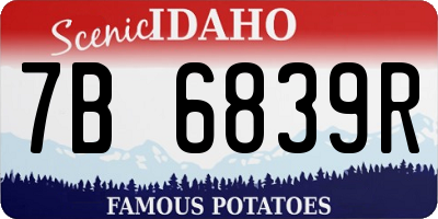 ID license plate 7B6839R