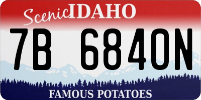 ID license plate 7B6840N