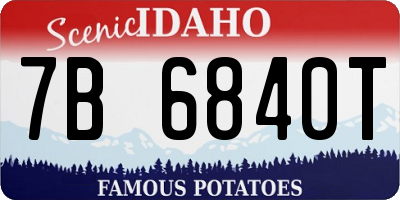 ID license plate 7B6840T