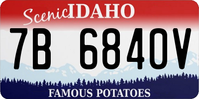 ID license plate 7B6840V