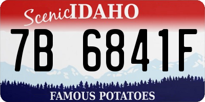 ID license plate 7B6841F