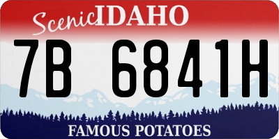 ID license plate 7B6841H