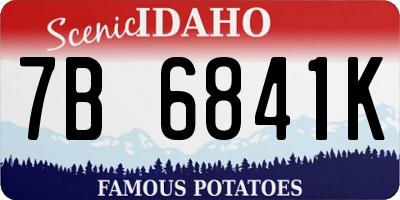 ID license plate 7B6841K