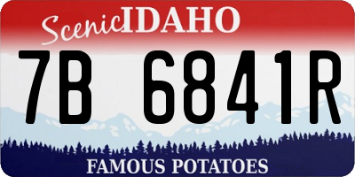 ID license plate 7B6841R