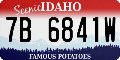 ID license plate 7B6841W