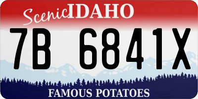ID license plate 7B6841X