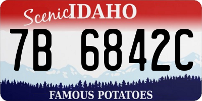 ID license plate 7B6842C