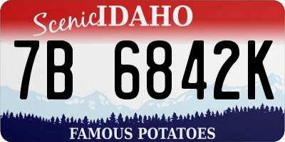 ID license plate 7B6842K