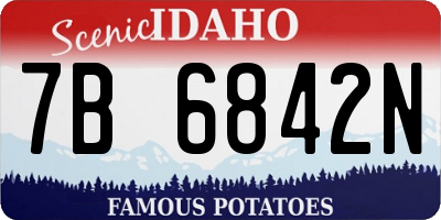 ID license plate 7B6842N