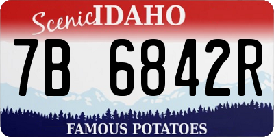 ID license plate 7B6842R