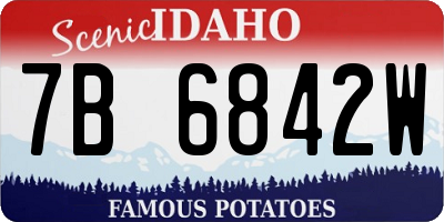ID license plate 7B6842W