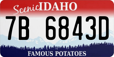 ID license plate 7B6843D