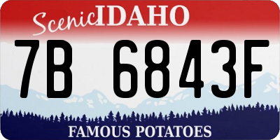 ID license plate 7B6843F