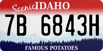 ID license plate 7B6843H
