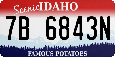 ID license plate 7B6843N