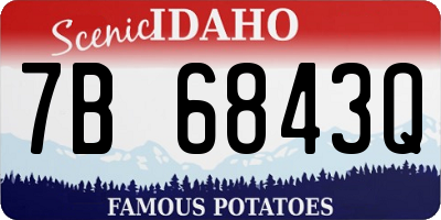 ID license plate 7B6843Q