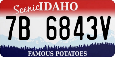 ID license plate 7B6843V