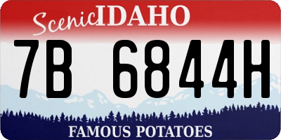 ID license plate 7B6844H