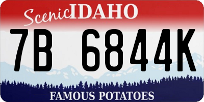 ID license plate 7B6844K