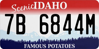 ID license plate 7B6844M